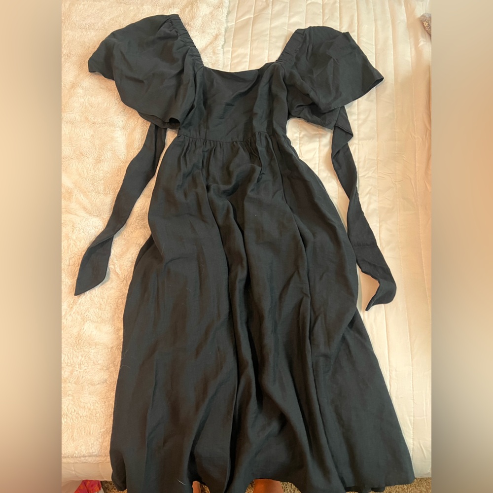 a new day Black Maxi Dress with Puff Sleeves